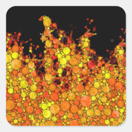 Pegatina Cuadrada Incendios en negro de Guay
