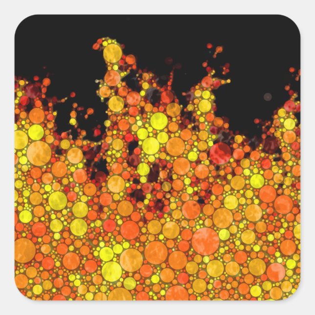 Pegatina Cuadrada Incendios en negro de Guay (Anverso)