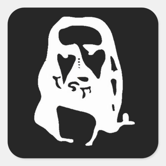 Pegatina Cuadrada Increíble Jesucristo Ilusión Óptica (Anverso)