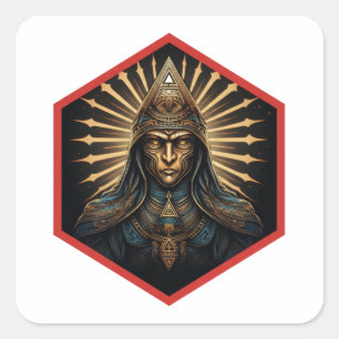 Pegatina Cuadrada Increíble retrato de fantasía de los Illuminati