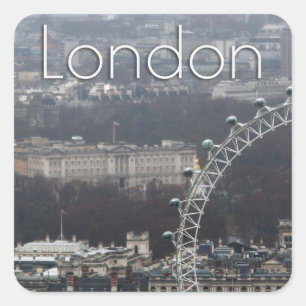 Pegatina Cuadrada ¡Increíble! Rueda del Milenio del Palacio de Bucki