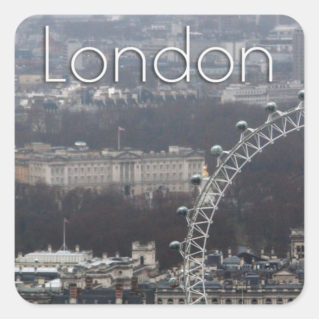 Pegatina Cuadrada ¡Increíble! Rueda del Milenio del Palacio de Bucki (Anverso)