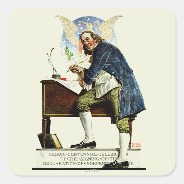 Pegatina Cuadrada Independencia (Anverso)