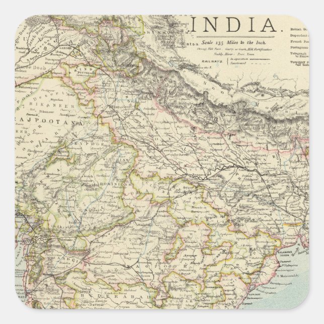 Pegatina Cuadrada India 5 (Anverso)
