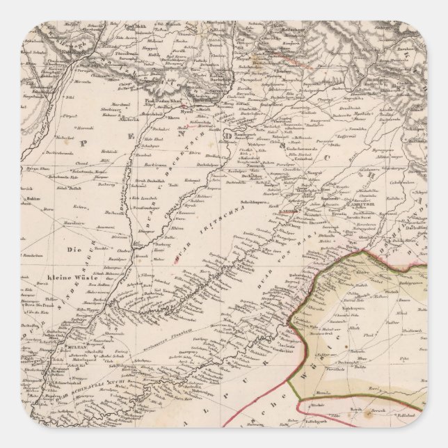 Pegatina Cuadrada India, Pakistán (Anverso)