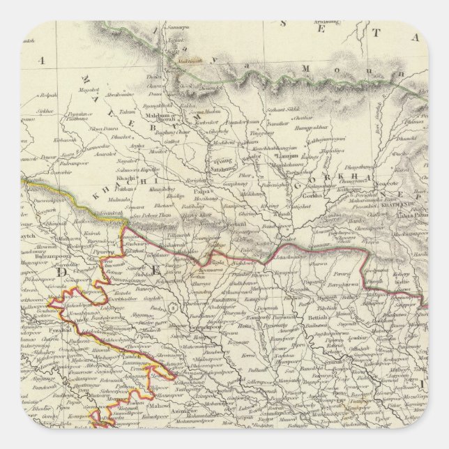 Pegatina Cuadrada India X (Anverso)