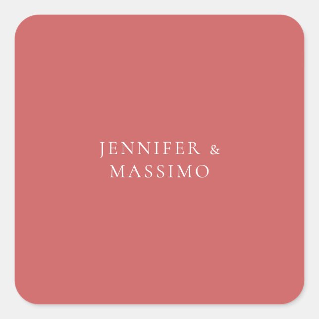 Pegatina Cuadrada Indian Red Minimalist Plain Modern Aesthetic Look (Anverso)