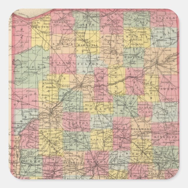 Pegatina Cuadrada Indiana (Anverso)