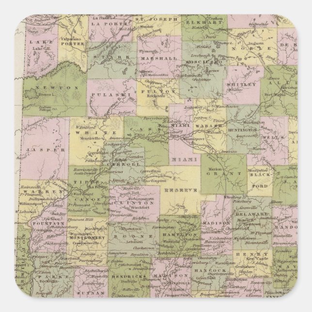 Pegatina Cuadrada Indiana 12 (Anverso)