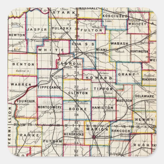 Pegatina Cuadrada Indiana 2 (Anverso)