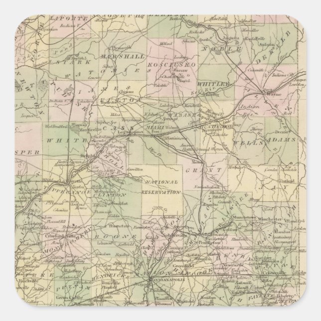 Pegatina Cuadrada Indiana 3 (Anverso)