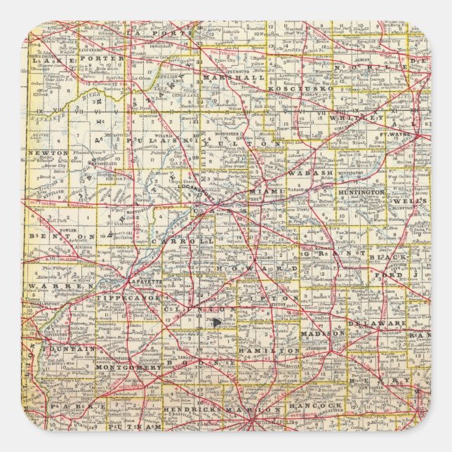 Pegatina Cuadrada Indiana 7 (Anverso)