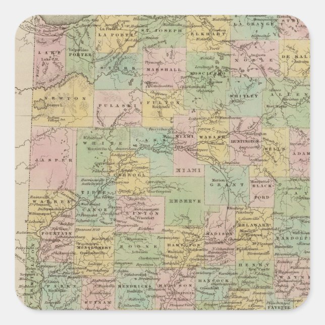 Pegatina Cuadrada Indiana 7 (Anverso)