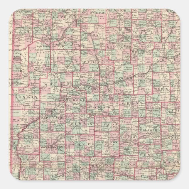 Pegatina Cuadrada Indiana 8 (Anverso)