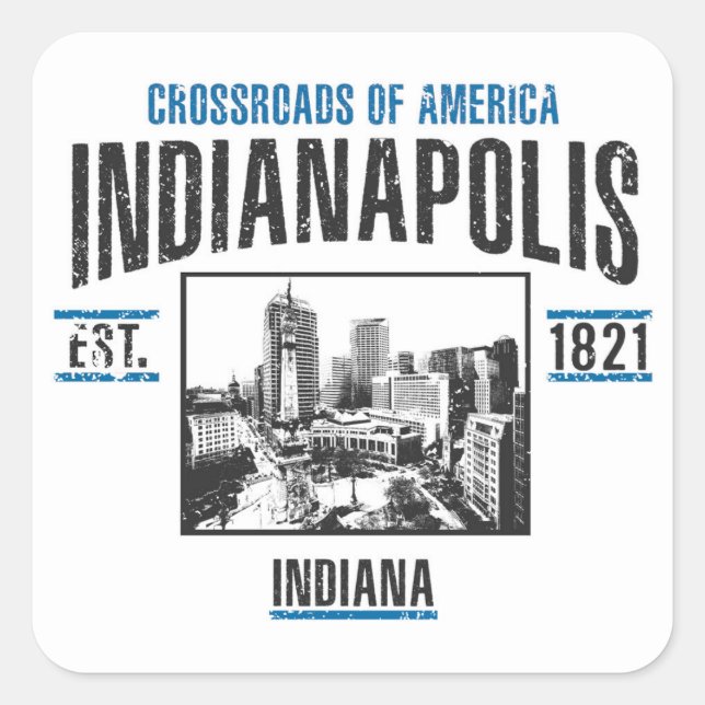 Pegatina Cuadrada Indianápolis (Anverso)