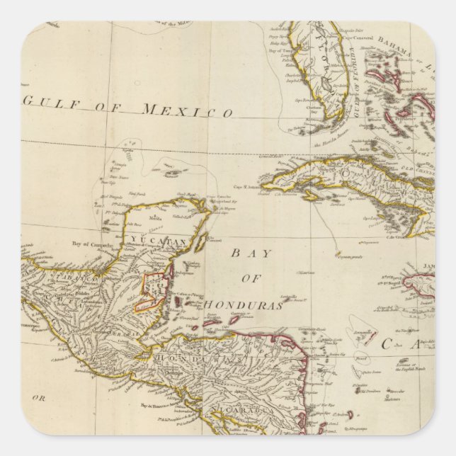 Pegatina Cuadrada Indias Occidentales 17 (Anverso)