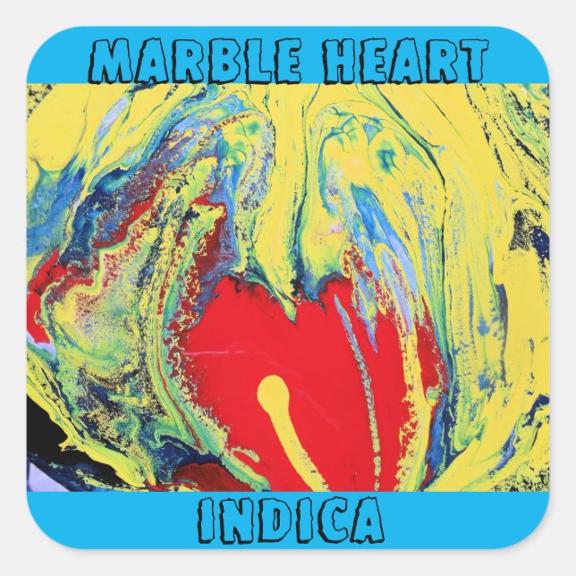 PEGATINA CUADRADA INDICA CORAZÓN DE MÁRMOL (Anverso)