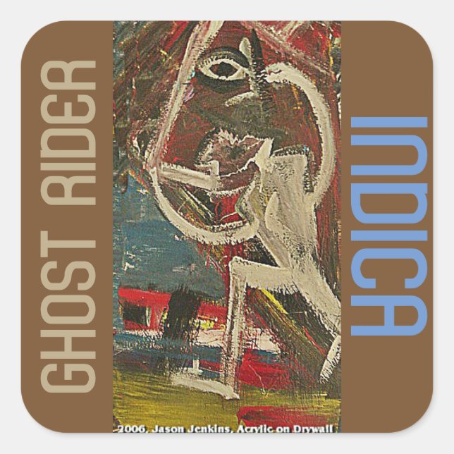 PEGATINA CUADRADA INDICA DEL RIDER FANTÁSTICO (Anverso)