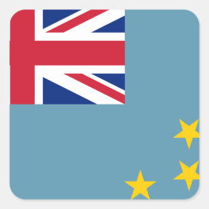 Pegatina Cuadrada Indicador de Tuvalu (Tuvalu)