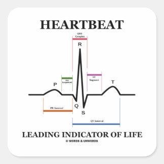 Pegatina Cuadrada Indicador principal del latido del corazón de la