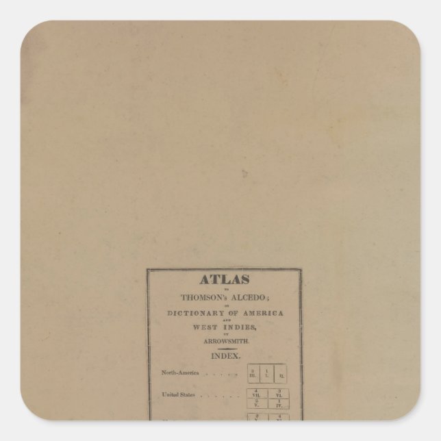 Pegatina Cuadrada Índice de Atlas (Anverso)