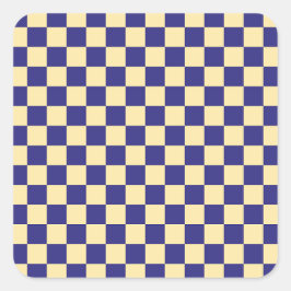 Pegatina Cuadrada Indigo and butter checkerboard pattern