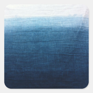 Pegatina Cuadrada Indigo Ombre Fade Dip Dyed Shibori