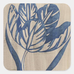 Pegatina Cuadrada Indigo Tulip