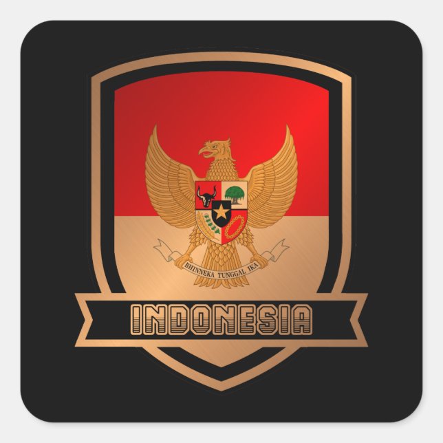 Pegatina Cuadrada Indonesia (Anverso)
