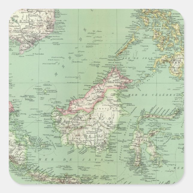 Pegatina Cuadrada Indonesia, Malasia (Anverso)