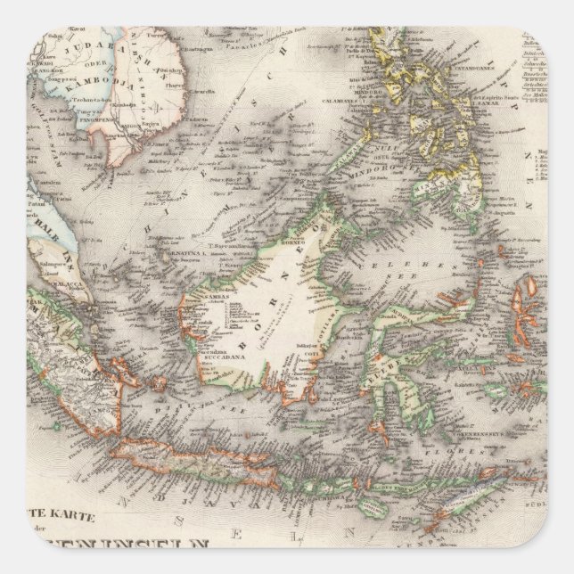 Pegatina Cuadrada Indonesia, Malasia (Anverso)