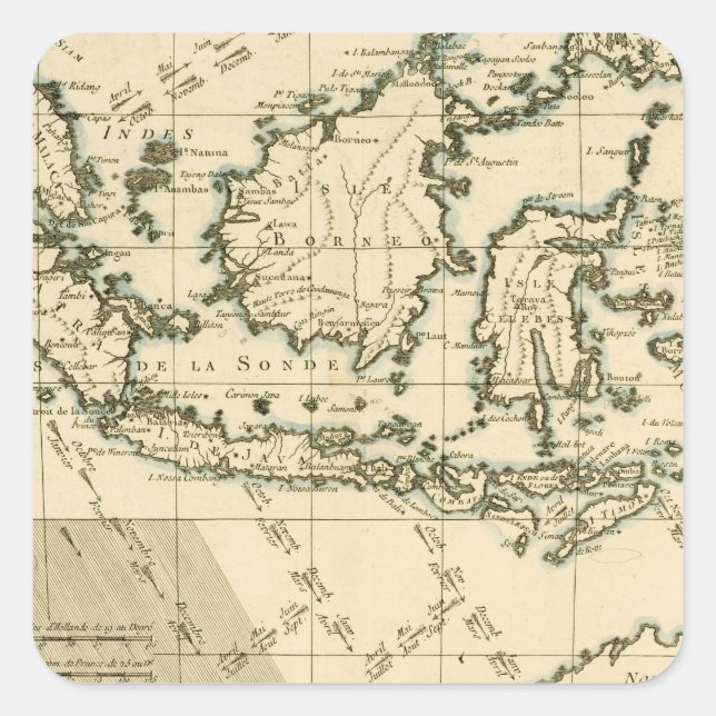 Pegatina Cuadrada Indonesia y Filipinas (Anverso)