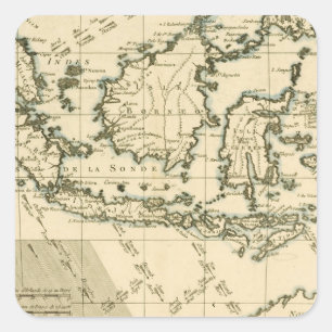 Pegatina Cuadrada Indonesia y las Filipinas