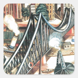 Pegatina Cuadrada Industria y comercio