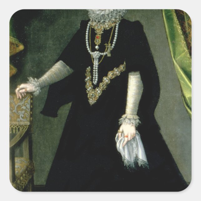 Pegatina Cuadrada Infanta Isabella Clara Eugenia (Anverso)