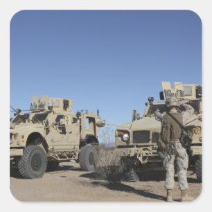 Pegatina Cuadrada Infantes de marina de los E.E.U.U.