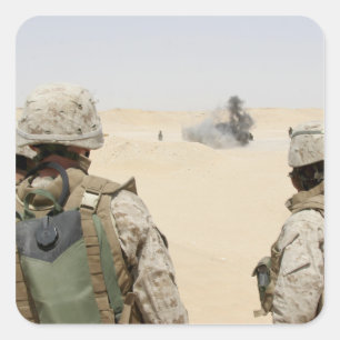 Pegatina Cuadrada Infantes de marina y marineros