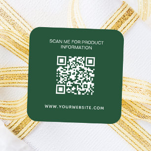 Pegatina Cuadrada Información comercial código qr esmeralda verde bl