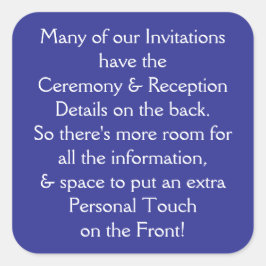 Pegatina Cuadrada Información de invitaciones