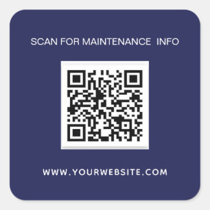 Pegatina Cuadrada Información de mantenimiento de código qr de negoc