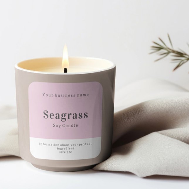 Pegatina Cuadrada Información personalizada de producto hecha a mano (Handmade Personalized Product Information Square Stickers by Ricaso. Perfect for candles, soap, cake)