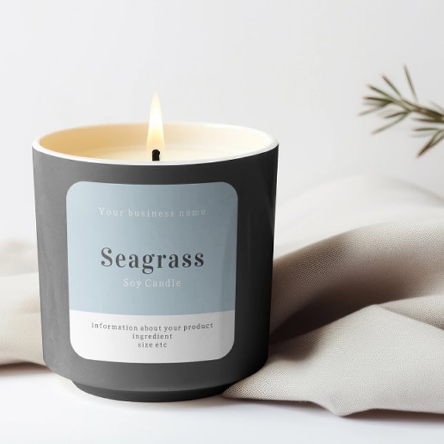 Pegatina Cuadrada Información personalizada de producto hecha a mano (Handmade Personalized Product Information Square Sticker by Ricaso. Ideal for candles, soap, cakes)