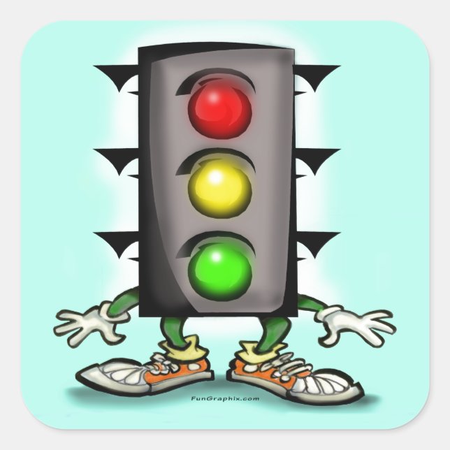Pegatina Cuadrada Informe Stoplight (Anverso)