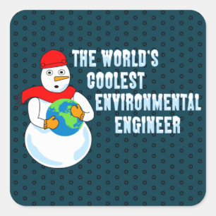 Pegatina Cuadrada Ingeniero Ambiental más Cooler del Mundo