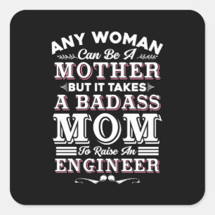Pegatina Cuadrada Ingeniero Art A Mom Para Criar A Un Ingeniero