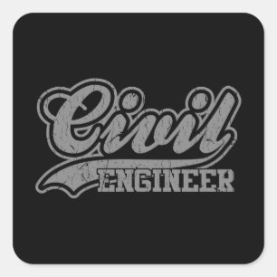 Pegatina Cuadrada Ingeniero Civil