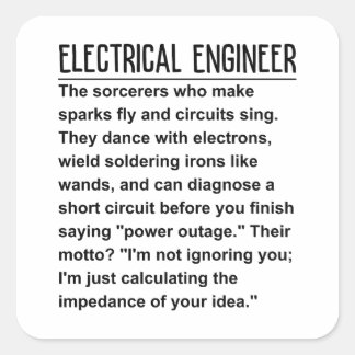 Pegatina Cuadrada Ingeniero eléctrico