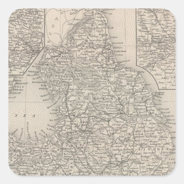 Pegatina Cuadrada Inglaterra 10 (Anverso)