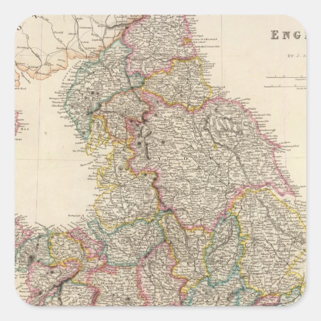 Pegatina Cuadrada Inglaterra 3 (Anverso)