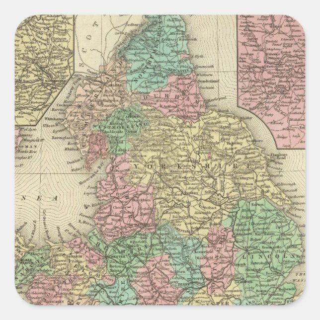 Pegatina Cuadrada Inglaterra 6 (Anverso)